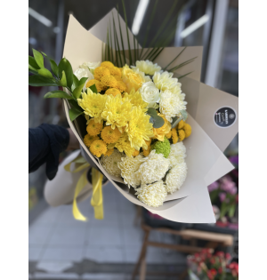 Vip sarı &beyaz fresh yaz mevsim buket